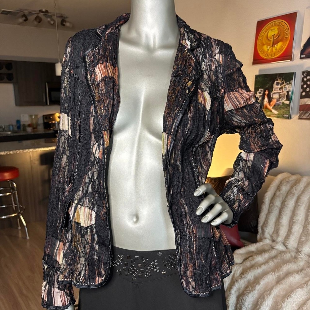 Alberto Makali Vintage Y2K Lace Mesh Blazer Jacket 🌿